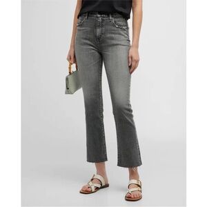 MOUSSY VINTAGE Seneca High-Rise Flared Crop Black Jeans Size 28 NEW